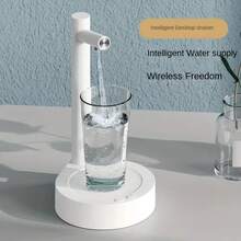 1款可充電智能臺式飲水機，戶外桶裝飲水機，全自動飲水機，含注水管和吸水池 - 黑色 - 查看 10