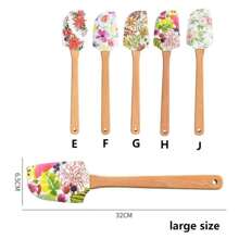 1入中號木柄矽膠刮刀,廚房烘焙工具,適用於奶油蛋糕刮平