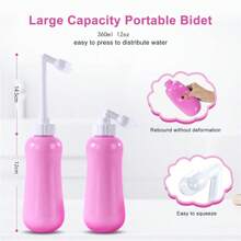 1 peça bidê portátil de 360ml e 450ml (12oz e 15.8oz) Garrafa Peri Bidet de Viagem - A Ferramenta Definitiva de Cuidado Feminino para Higiene On-The-Go (Azul e Rosa)