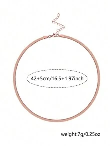Nooxian Minimalist Chain Necklace - Rose Gold - View 3