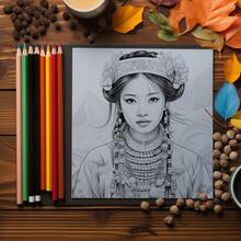 1本成人學生著色冊《優雅編年史》,消除焦慮,聖誕萬聖節假日派對生日禮物（7.87x7.87英寸-25頁） - 紅白色 - 查看 7