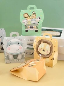 8件丛林动物迷你手持盒礼品包装盒，丛林动物生日节日派对节日礼品包装袋 - 彩色 - 查看 5