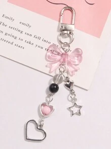 1 件甜美浪漫的 Y2K 风格女士蝴蝶结钥匙扣创意手机短链心形星星配件用于包包装饰情人节汽车配件包饰学校可爱哥特万圣节配件教师节圣诞节礼物创意包包配件挂绳带身份证夹汽车配件包饰 - 彩色 - 查看 11