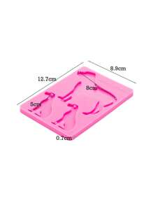 1個epoxy樹脂鬥牛犬家庭母親和嬰兒矽膠模具,可用於diy珠寶製作工藝/鑰匙扣 - 粉色 - 查看 22