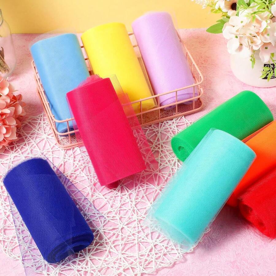 Rollo de tela de tul de 25 yardas y 6 pulgadas para DIY Tutu Falda Decoración de la fiesta de bodas Suministros de manualidades Decoraciones de la fiesta de bienvenida al bebé de la niña