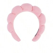 1pc Women's Simple Cloud Bun Roller Sponge High Headband For Washing Face Cute,Dopamine - Multicolor - View 33