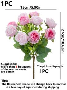 1/3PCS 人造花玫瑰花束家居餐桌装饰摄影道具户外花园婚礼装饰新娘手捧花材料腕花派对装饰情人节礼物新年装饰