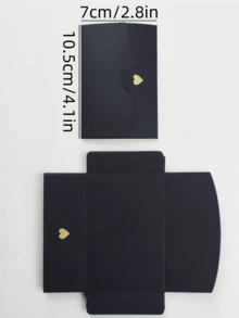 10 Chiếc Phong Bì Giấy Ngọc Trai In Hình Trái Tim Màu Đen Cho Diy, Thiệp Thành Viên & Thiệp Chúc Mừng - màu đen - Xem 2