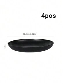 4pcs/32pcs Plastic Dinnerware Set, Lightweight Reusable Tableware Set Including 8 Plates, 4 Bowls, 4 Cups, 4 Knives, 4 Forks, 4 Spoons, Ideal For 4 People School Supplies,Christmas Gift - Black - View 18