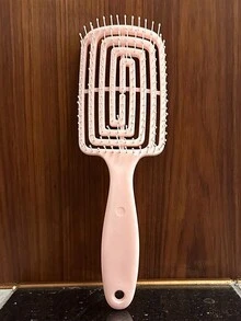 中空梳毛絨梳大彎梳中空梳風髮風鈎捲髮梳男女髮刷幹濕兩用髮刷適合所有髮質 - 黃色 - 查看 6