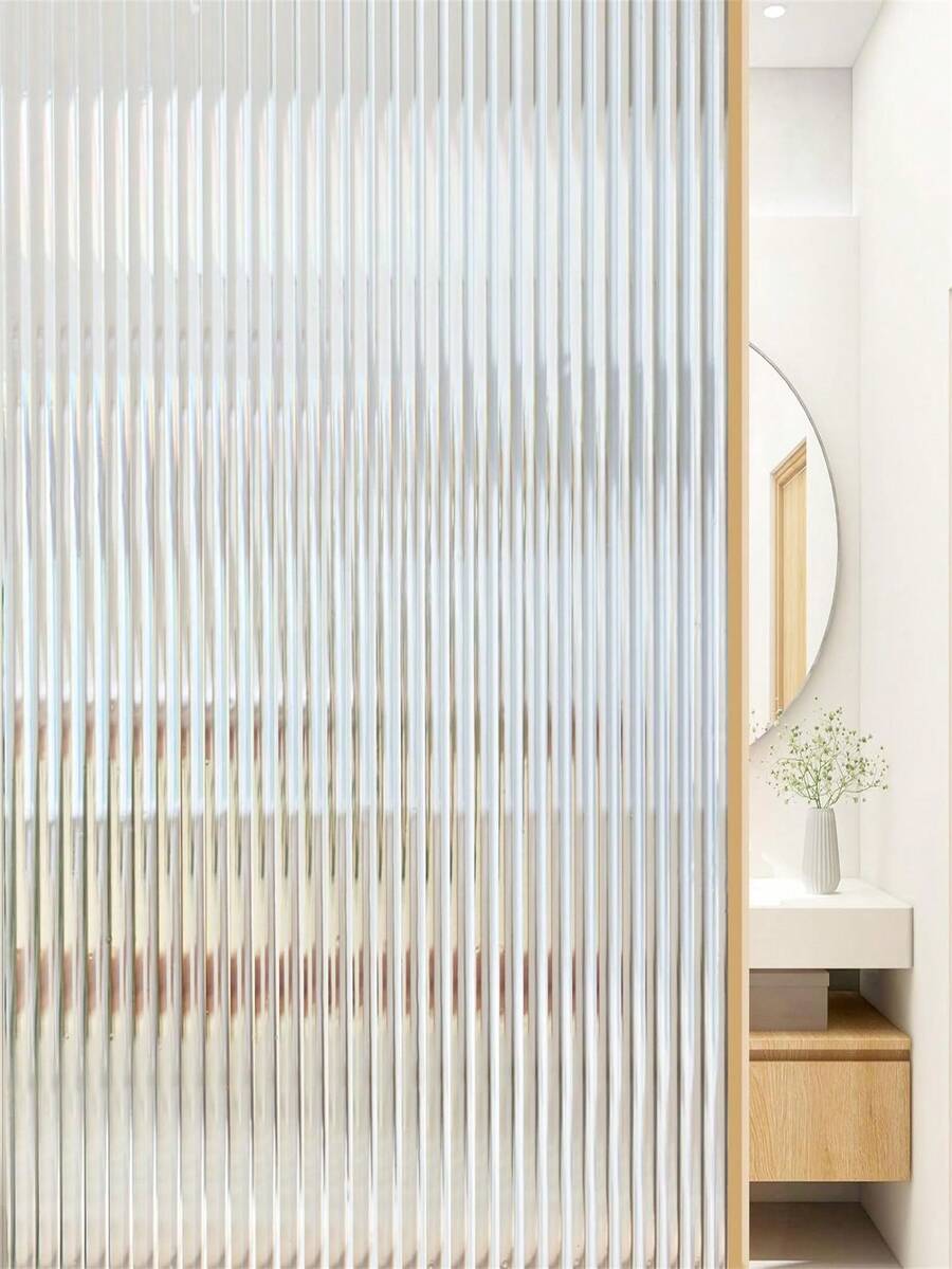 Reeded Glass Window Privacy Film, Fluted Glass Window Film 3D