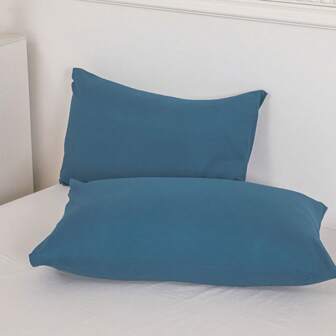 2入組純色枕套,簡約樸素,可機洗