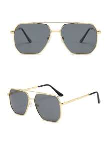 1 副女士方形复古方形时尚眼镜，双桥金属框架，Y2K 风格，适合日常、户外、旅行海滩配饰女士眼镜太阳镜时尚基本款秋冬女士服装商务休闲礼品 - 彩色 - 查看 5