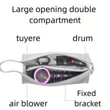 1pc Portable Waterproof Hair Dryer Storage Bag Travel Organizer Compatible With Airwrap Styler And Accessories Makeup Bag Storage Makeup Organizer Makeup Case - Multicolor - View 3