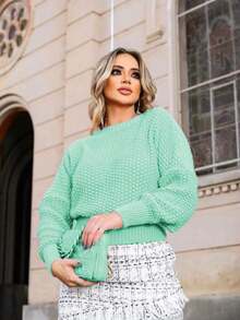 Women Sweaters - 薄荷綠 - 查看 1