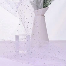 10 碼 6 英寸銀漆亮片軟蕾絲捲軸，適用於派對裝飾 DIY 手工藝，芭蕾舞裙配件，婚禮背景布幕，舞台裝飾，縫紉網布 - 彩色 - 查看 3