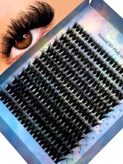 12 Rows 5D Fluffy CC Curl 80D Thick False Mink Eyelashes Mix 10-20MM Length, 3D Effect Individual Cluster Eyelashes For DIY Eyelash Extensionlash Clusters,Eyelash Clusters,Individual Eyelashes,Lashes,Fake Lashes