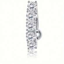 BESTEEL 1pc Stainless Steel 14G Belly Button Rings Surgical Steel Evil Eye Butterfly Snake Belly Button Rings For Women Navel Rings Gold Plated CZ Belly Piercing Jewelry - Steel - View 6