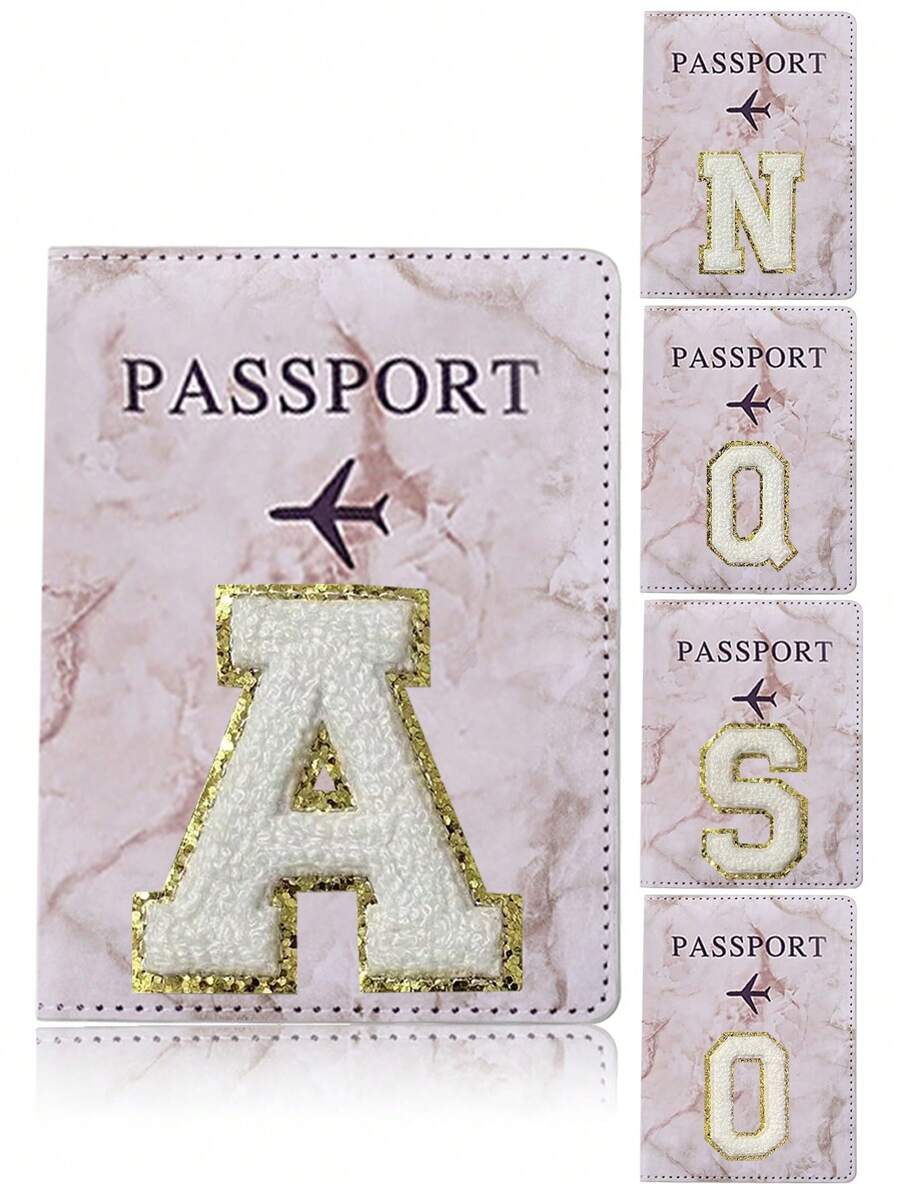 Pu皮革男女旅行護照套多功能旅行多功能身分證銀行卡信用卡錢包保護套護照套旅行配件首字母護照套,戶外旅行護照套學校用品學生用品,適用於飛行、學校、假期。男女均適用。 - 卡其色 - 查看 1