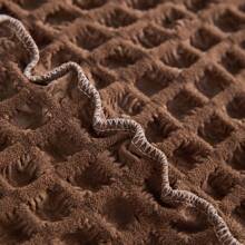 1入實色泡泡紗彈性全覆蓋蕾絲沙發套，防塵防刮 - 卡其色 - 查看 12