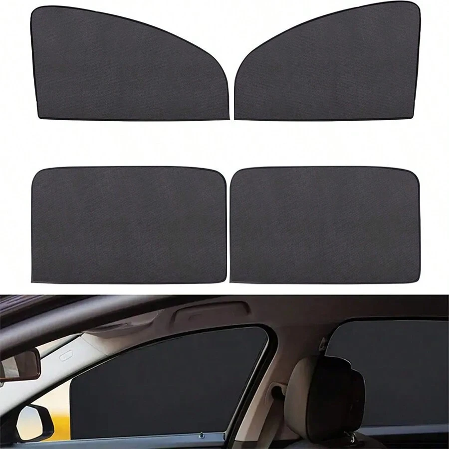 4pcs Car Window Sunshade Magnetic Screen Sun Insulation Anti-Glare Shading Curtain Net For Side Window With Expanding Function