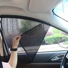 4pcs Car Window Sunshade Magnetic Screen Sun Insulation Anti-Glare Shading Curtain Net For Side Window With Expanding Function - Black - View 6