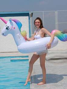 Adults' Inflatable Unicorn Water Float Lounger Swimming Ring Pool Float - White - View 6