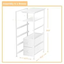 Simple Dresser With 4 Drawers, Compact 4-Drawer Storage Tower Narrow Storage Organizer For Small Spaces, Bathroom, Bedroom, White, Multi-Purpose, Easy Assembly, Slim Vertical Dresser With Shelf - Kết Cấu Gỗ Trắng - Xem 6