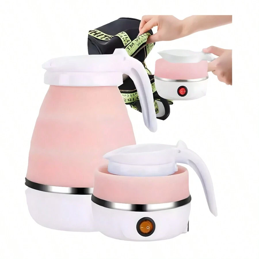 Hervidor Tetera Eléctrica Portatil Viaje Plegable Silicona Tipo Cafetera Estilo Jarra De Grado Alimenticio Calentador 6 Minutos Agua Caliente Rapida Ahorra Espacio Liviana Ligera Moderna Ideal Para Cualquier Lugar Casa Oficina Escuela Vacaciones W4100 Rosa