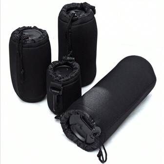 Bolsa de almacenamiento de lente de cámara de neopreno impermeable y suave, adecuada para la mayoría de las cámaras réflex digitales, cargadores, cables de datos electrónicos, power bank, billetera, bolso de viaje, para mujer, hombre y niño, como esenciales para maestros, regalos de Navidad.