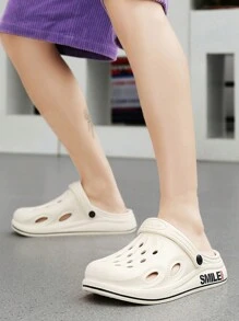 厚底封閉式涼鞋，舒適、柔軟、透氣，適合海灘和休閒穿著 - 米色 - 查看 2