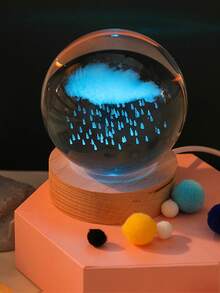 8cm Cloud Shaped + 7cm Round Wooden Rainbow Decor - Purple - View 6