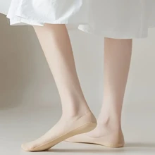 Sports Outdoor 3pairs Of Ultra-Thin Breathable Ice Stockings For Spring And Summer, Shallow Non-Slip Women's Socks, High-Heeled Shoes Invisible Socks, Suitable For Shallow Shoes, Low Top Shoes
