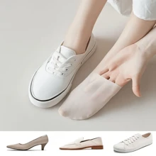 Sports Outdoor 3pairs Of Ultra-Thin Breathable Ice Stockings For Spring And Summer, Shallow Non-Slip Women's Socks, High-Heeled Shoes Invisible Socks, Suitable For Shallow Shoes, Low Top Shoes