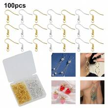 100pcs/Box 20mm Earring Hooks Diy Jewelry Making Supplies, Golden And Silver Colors With Box - 1 Box - View 7