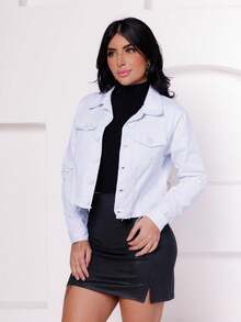 Women Denim Jackets & Coats - trắng - Xem 5