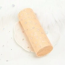 10 Yards Stern Mond Laser Pailletten Tüllrolle weiches Tüllband für Partydekoration DIY Handwerk Tutu Rock Zubehör Hochzeitshintergrund Bühnendekoration Nähen Mesh