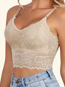 Bộ 2 Áo ngực nữ có đệm tháo rời Áo ngực không dây Áo ngực ren màu trơn Áo ngực thoáng khí Áo lót kết hợp 2 màu mơ và đen, phù hợp cho mùa xuân và mùa hè - Nhiều màu - Xem 4