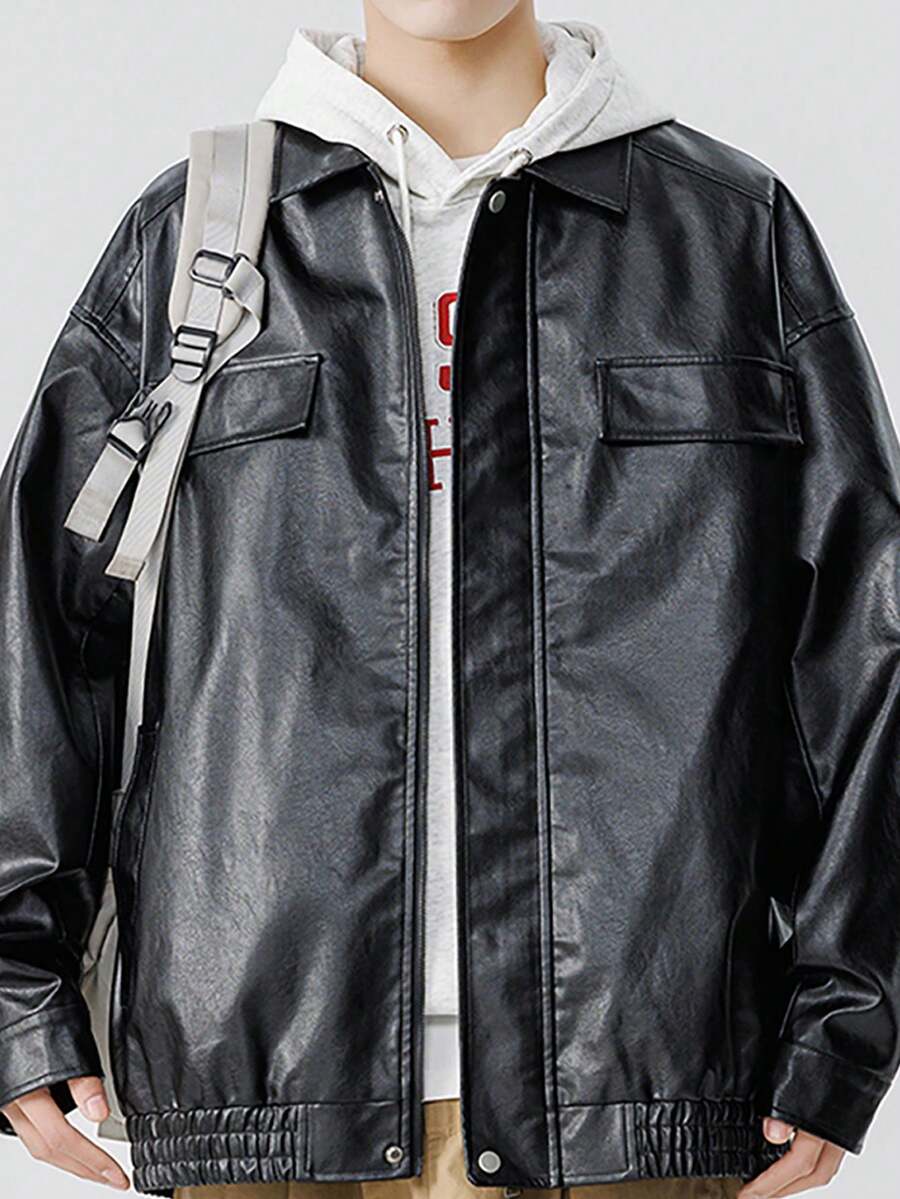 Leisure And Fashionable Men National Trend American Motorcycle Sports Leather Jacket Hong Kong