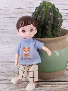 DOLL MEET One Piece 6 Inches Cute Baby Dolls, Boy Model 13 Movable Joints Plastic Painted Eyes, For Children Girl Birthday Gift Toys 3 Colors Clothes Child Doll Toys