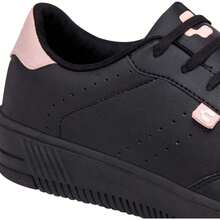 Zapatos Tenis Urbanos Básicos de Dama en Color Negro con Detalles en Rosa - Negro - Ver 2
