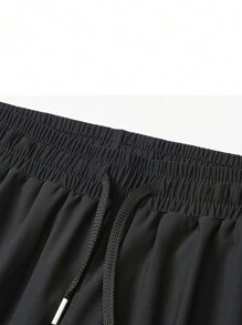Boyfriend Style Men Summer Ice Silk Lightweight Quick-Drying Casual Sports Pants Loose Fit Outdoor Running Exercise Jogger Pants - Black - View 3