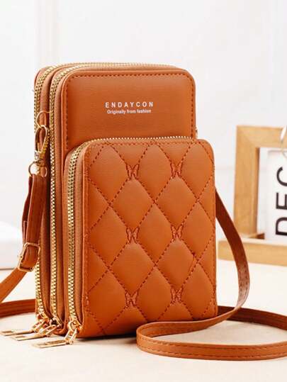 Bolsa transversal feminina moda feminina trabalho social porta celular com 3 divisorias