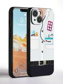 1 Pieza Funda de teléfono con diseño de uniforme médico personalizado con nombre, Funda de iPhone personalizada para enfermera, Funda de teléfono médico/de enfermería, Compatible con serie iPhone Pro/Pro Max/X/XR/XS/XS Mini/Max, Funda de iPhone de TPU, Regalo significativo para médico, Regalo del Día de la Enfermera, Adecuado para amigos, Ideal para San Valentín, cumpleaños y aniversarios
