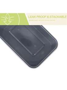 矩形透明外卖食品包装盒，塑料午餐盒餐食准备容器，30 件套矩形透明外卖食品包装盒，回到学校 - 彩色 - 查看 6