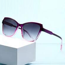 Uv-Resistant Cat Eye Sunglasses 2024 New Color Block Eyeglasses Frame, Fashionable And Personalized Sun Glasses - Multicolor - View 8