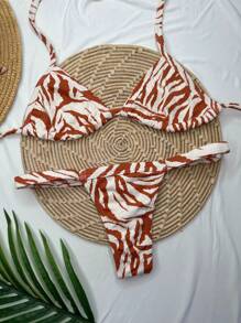 Women Bikini Sets - 鏽棕色 - 查看 1