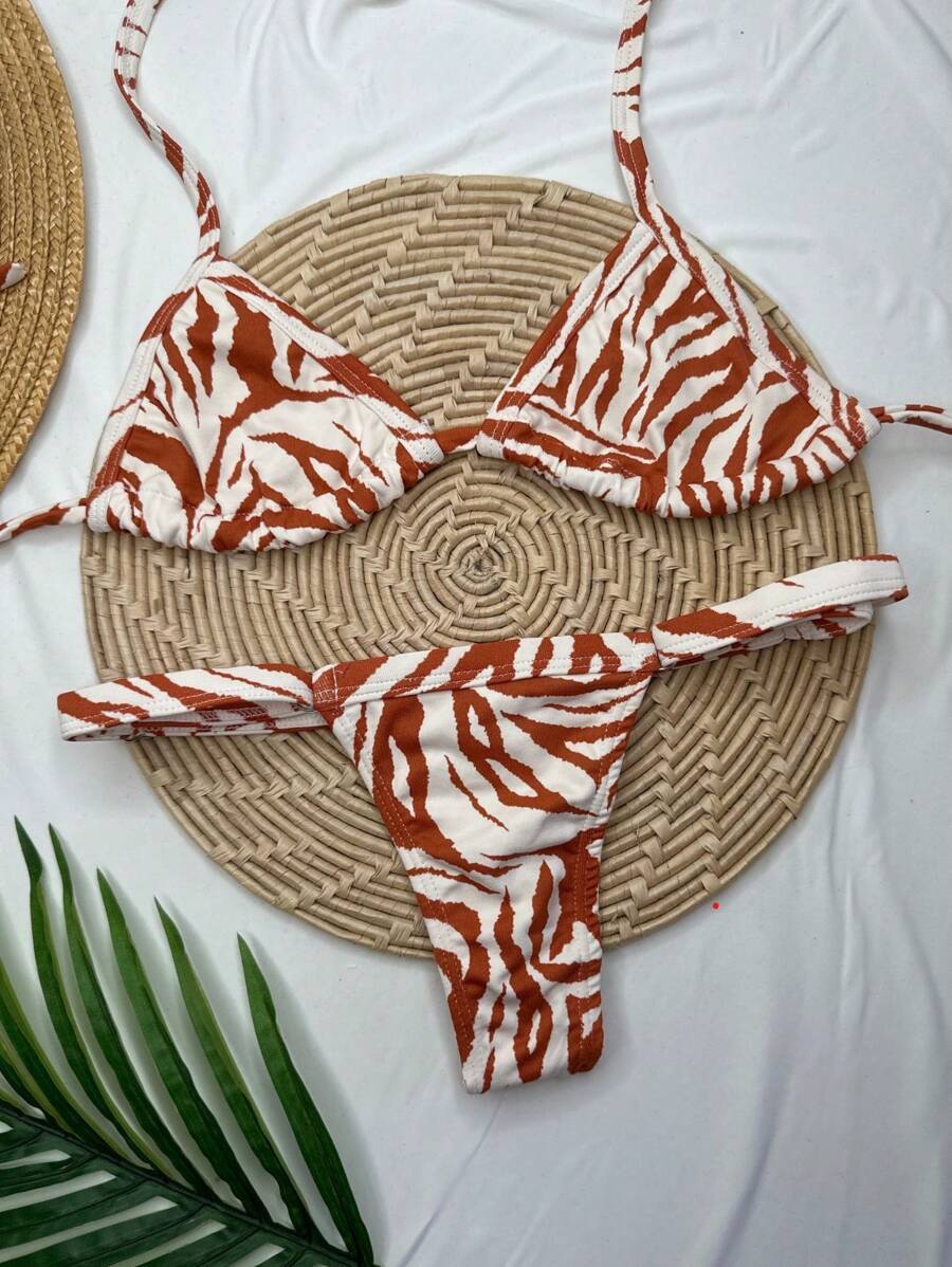 Women Bikini Sets - 鏽棕色 - 查看 1