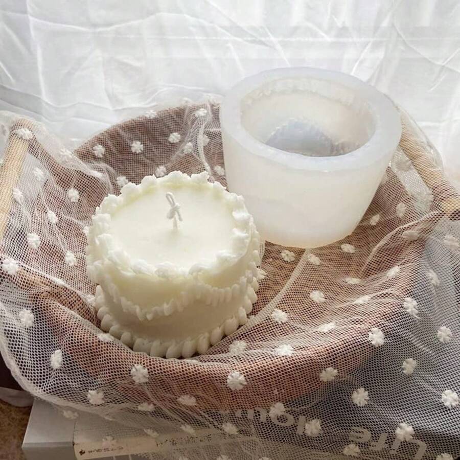 3D 生日硅胶模具,用于制作蜡烛的硅胶蜡烛模具,树脂模具,可重复使用的蜡烛模具硅胶,用于 DIY 手工皂、蜡烛、香薰石膏、家居装饰、生日礼物 - 白色 - 查看 1