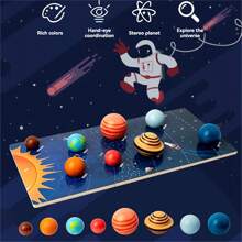 Solar System Space Matching Puzzle Board Scientific Exploration Toy Universe Planet Simulation Model Miniature Creative Toy Educational Science Toy - Multicolor - View 2
